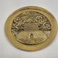 Solid Brass Charger Plate Engraved Temple Yin Yang Asian Dragons Heavy 11.5"
