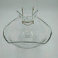 Tri-Top Chip Dip Serving Bowl Set Clear Glass Metal Bracket Indiana Glass Modern