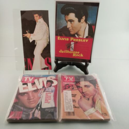 TV Guide's Elvis Cover Feb 17 1990 April 9 1983 plus 2 Laminated Elvis Pictures