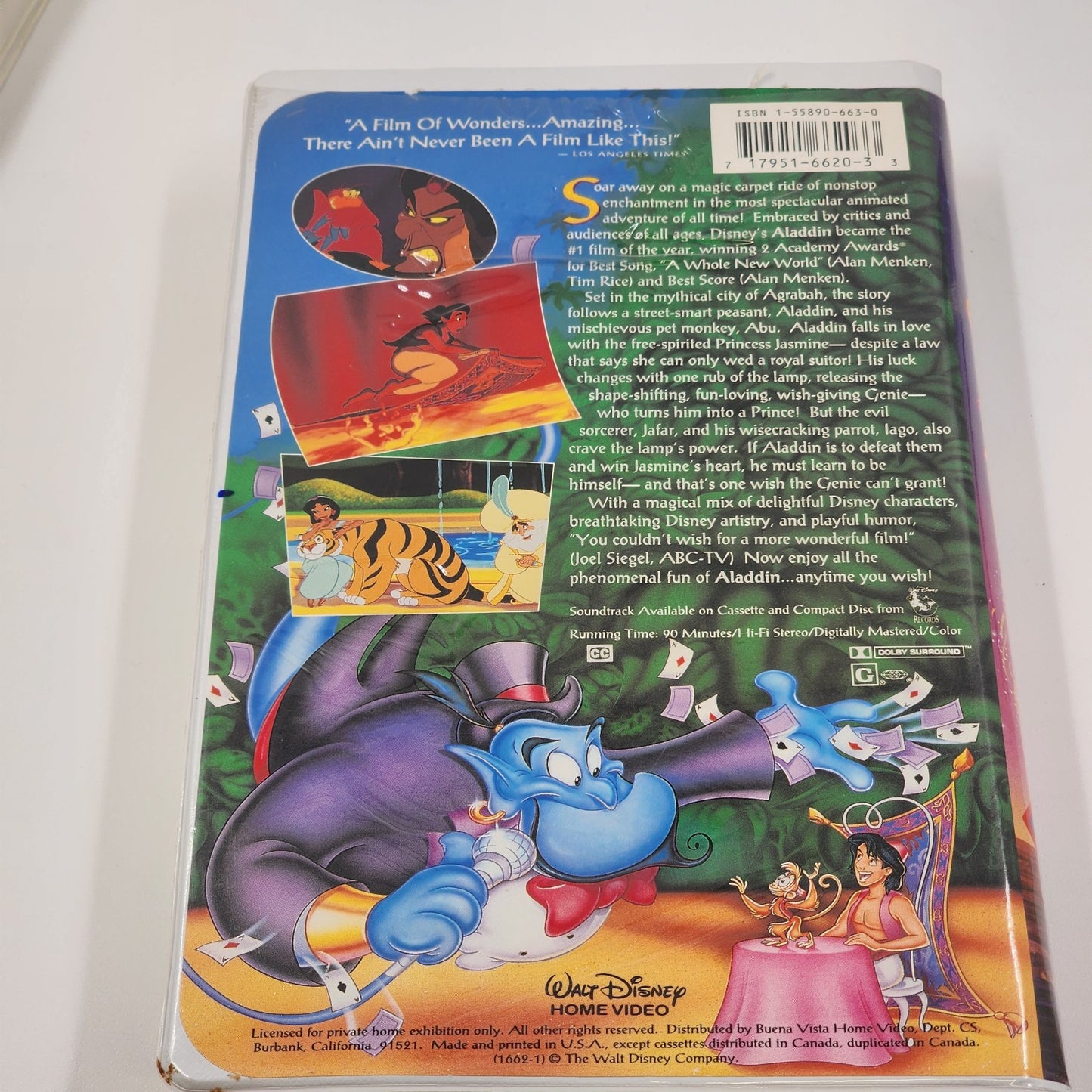 Lot Of 4 Walt Disney Classic VHS Movies ALADDIN Dumbo 101 DALMATIANS Fox & Hound