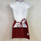 Fame Fabrics F2 Burgundy Promo Bib Apron 2 Pocket Durable