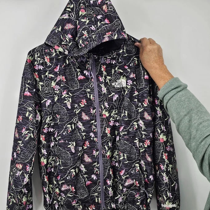 The North Face Small Petite Hydrenaline Jacket Floral Print Zip-Up Y2K Polyester