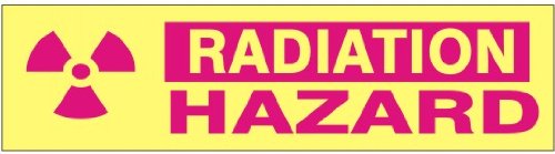 RADIATION HAZARD Decal Pressure Sensitive Safety Sign Vinyl Adhesive Press On 2-1/4" x 9" PD-6610