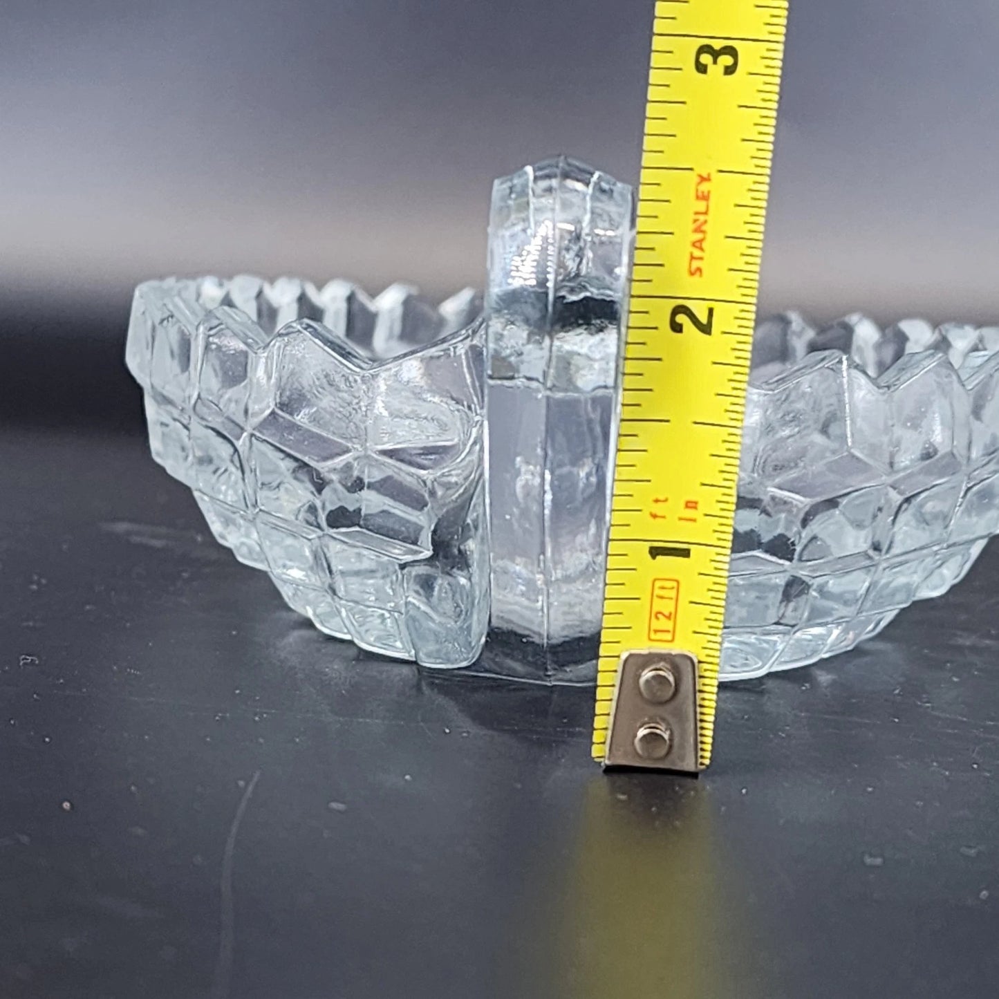 Fostoria American Relish Boat Divided Clear Glass Cubist Dish 11 Inch