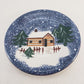 Holly Mountain Lodge 8" Salad Plate Holiday Winter Scene Cook's Bazaar Gourmet