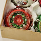 6 Mercury Glass Glitter Christmas Ornaments Marathon Franke East Germany Box Set