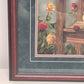 Sweethearts Print with Red Cardinal Bird & Rose Flower by Gregory Clair 20"x29"