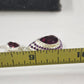 Silver Tone Chain Pear Cut Dangle Purple Rhinestone Amethyst Necklace & Earrings