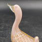 Murano Pink Art Glass Duck with Gold Bullicante Alfredo Barbini Italian 4.5"