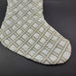 Rachel Zoe Christmas Stocking Silver White Beaded 8"x22" Diamond Polyester NWT