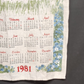 1981 Linen Calendar Tea Towel Vintage Bless This House Oh Lord We Pray