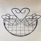 Ornamental Gray Wire Wall Shelf Basket Leaf Pattern Metal Storage
