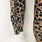 Nina Charles Women's Medium Leopard Print Wool Sweater Brown Animal Print Top