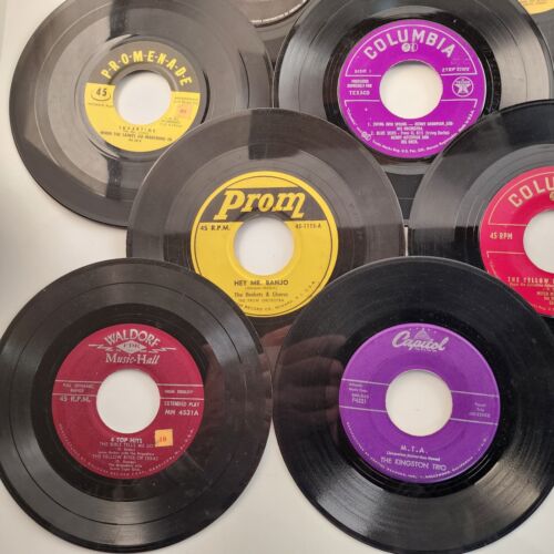 25 Rock & Roll Pop and Country Hits 1950's 45 RPM 7" Vinyl Records No Sleeves