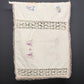 White Table Runner Embroidered Butterflies and Crochet Lace Edging Vintage 40"