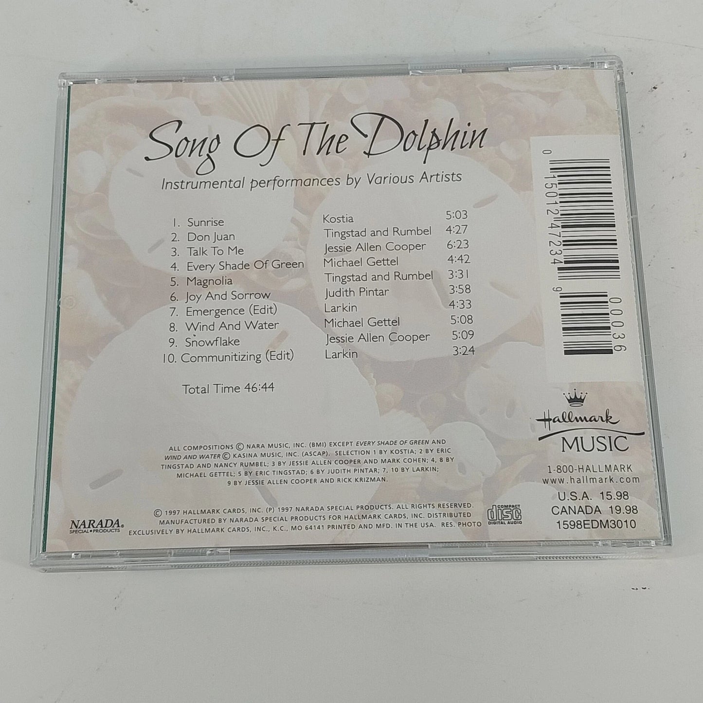 Hallmark Song of the Dolphin CD 1997 Narada Instrumental New Age Relaxation