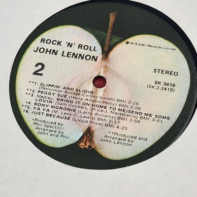 John Lennon ROCK 'N 'ROLL Apple Records 1975 SK 3419 Excellent Vinyl LP