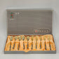 Kum Kang Demitasse Spoon & Fork Set 10 Pcs Gold Tone 18/10 Stainless Steel Boxed