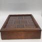 Wood Shadow Box Display Case Glass Door 14 Cubbies Wall Mount 16" Vintage