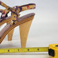 Saint Charles Platform Heels Women Size 8 Yellow Purple Silk