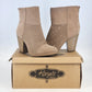 Karyn’s Collection Ankle Boots Womens 8 Brown Block Heel Zip Faux Leather Bootie