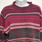 Fashion Bug Women's Sweater Pink M Striped Medium Ramie Wool Blend Soft China
