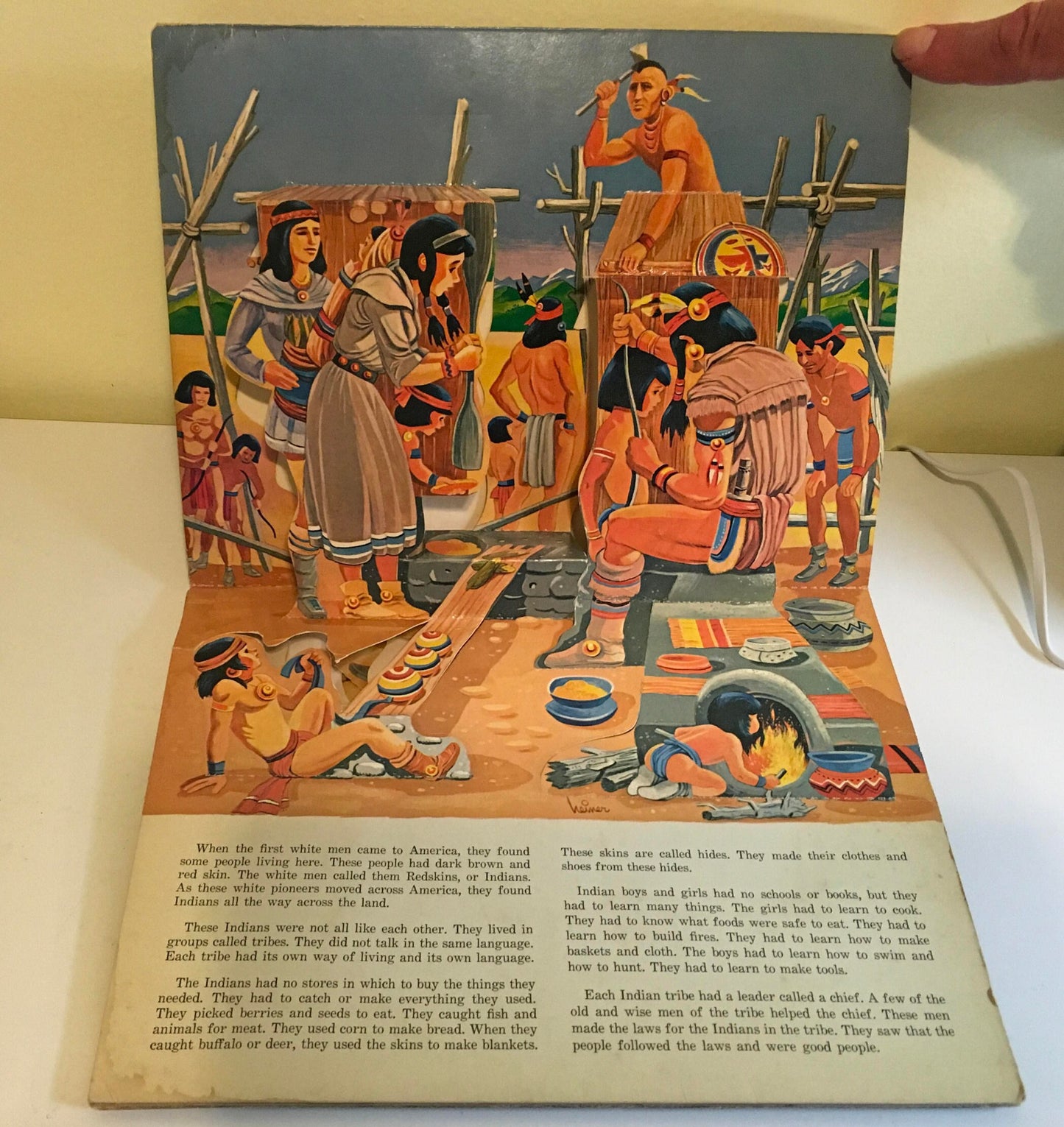 1960's Pop Up Book Boy Scout The Indians Living American Stories Native American Reservation History