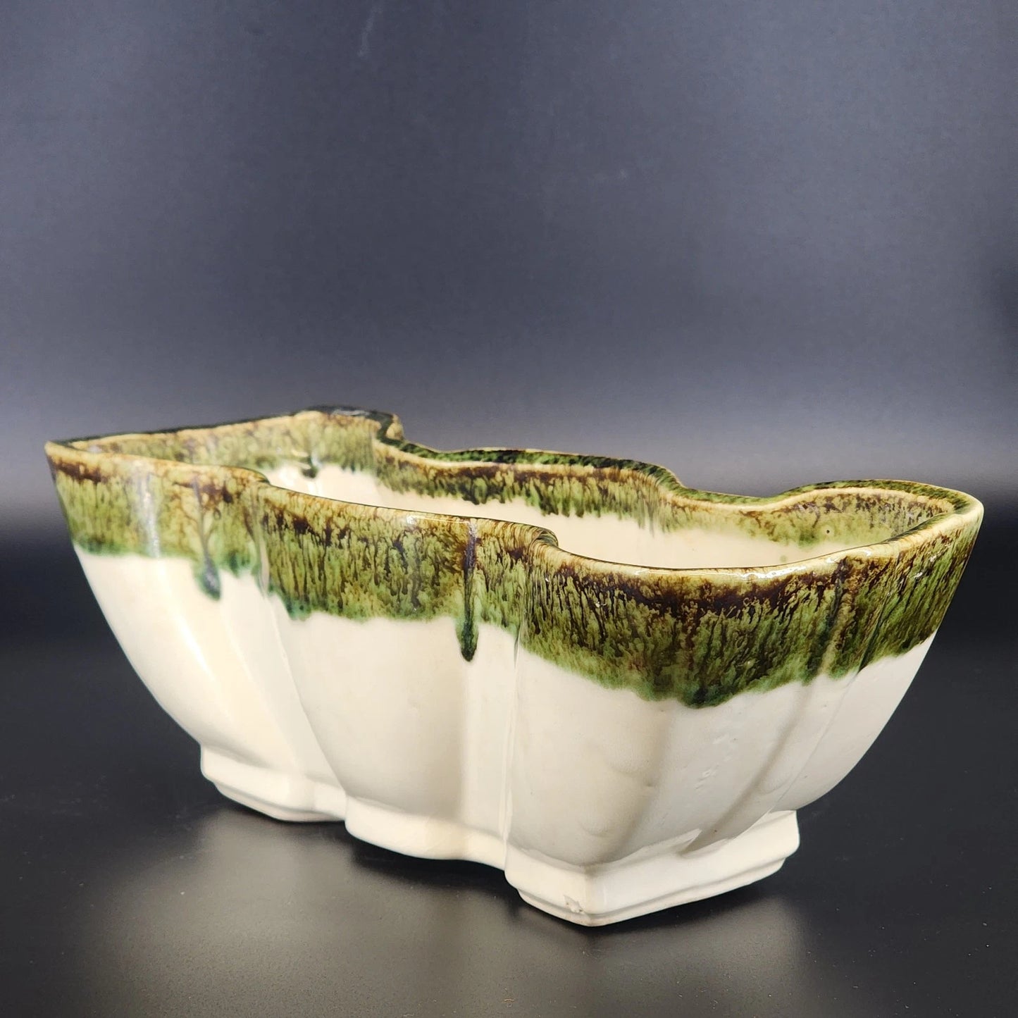 Vintage McCoy Pottery Rectangular Planter Green Drip Glaze MCM