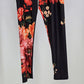 LILY by Firmiana Fashion Red Pink Floral Black Leggings XS 95 % Polyester China