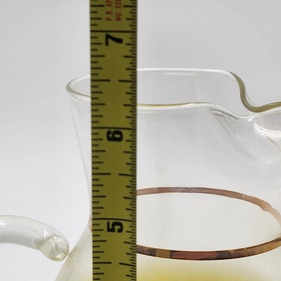 Blendo Yellow to Clear Pitcher w/ Gold Band Ice Lip WV Glass 6.25"x4"