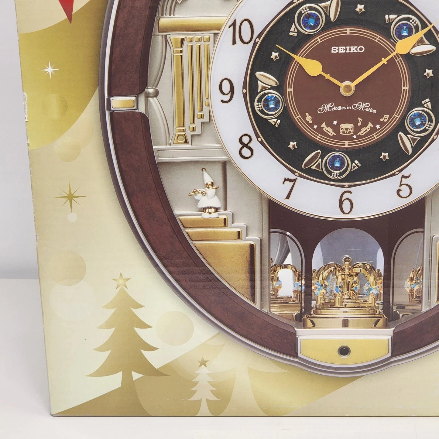 Seiko Swarovski Wall Clock NIB Golden Trumpet 18 Melodies Special Collector’s Ed