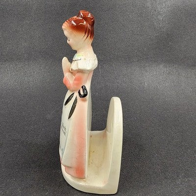 Mother in the Kitchen Prayer Lady Napkin Holder By Enesco 50s-60s Japan