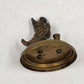 Cast Bronze Scottish Terrier Pen Holder Dog Desk Figurine 2.5" x 2.75"