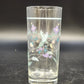 Pfaltzgraff April Floral Highball Tumbler 6.25" Clear Glass Pastel Flowers Vtg