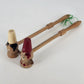 Chef Salt & Pepper Shakers Set Wood Long Handle 3" Japan 1950's Kitchen Decor