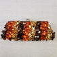 Cocos Intl Beaded Sequin Evening Clutch Purse Bronze Brown Gold Orange NWT