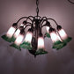 Meyda Tiffany 12 Light Pond Lily Glass Chandelier Vintage