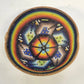 Hand Beaded Gourd Bowl Mexican Folk Art Rainbow Bird Floral Geometric 4" x 2"