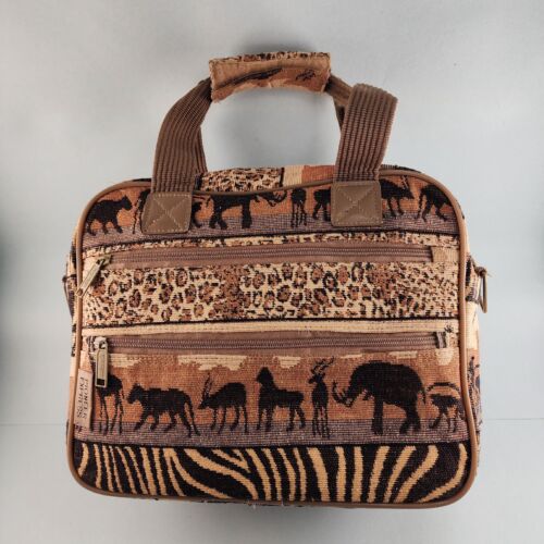 Pioneer Express Tapestry Travel Computer Bag African Safari Motif 13"x5"x10" H