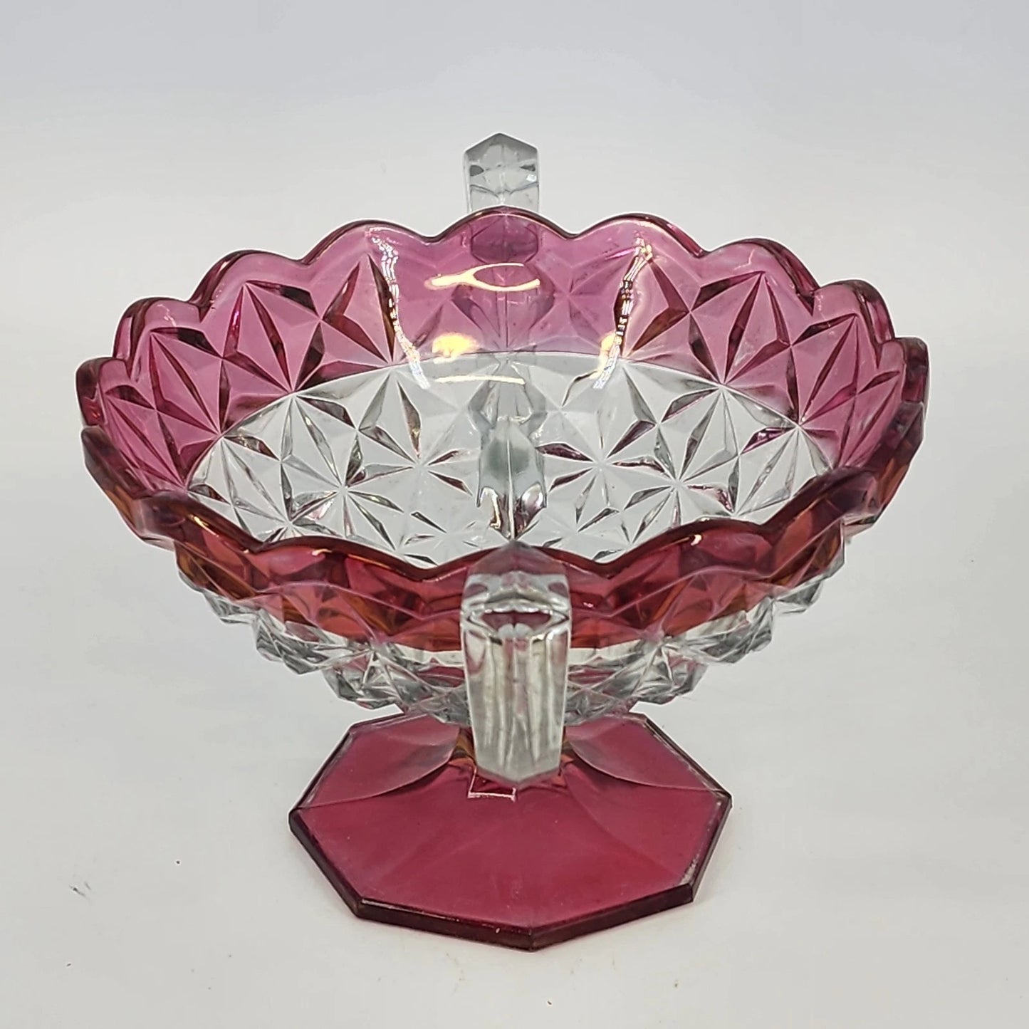 Tiffin Franciscan Williamsburg Cranberry Compote 2 Handle