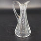 Clear Glass Cruet Bottle Ribbed Panels Stopper Oil Vinegar Decanter 7.25" Vtg