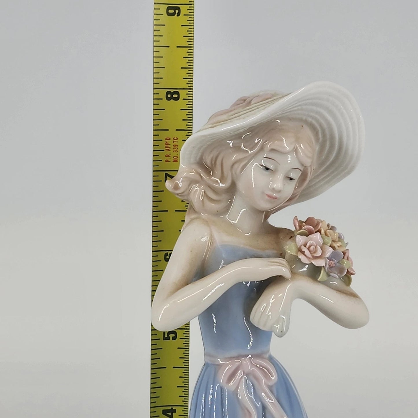 Porcelain Figurine Girl 8" Gifts by House of Lloyd Gathering Flowers Vtg 1998