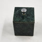 Green Marble Box Solid Walls Trinket Jewelry Storage with Lid 3.5" x 4" Vintage
