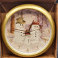 Feldstein Snowman Family Christmas Wall Clock 8" Plays 12 Carols Light Sensor