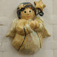 Resin Classic Christmas Angel Brooch Pin with Star Gold Tone Glitter Vintage Holiday
