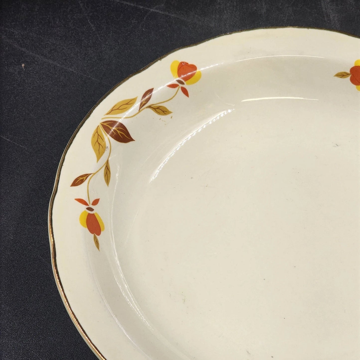 Autumn Leaf Rim Soup Bowl 8.5" Hall's Superior Jewel Tea MCM Dinnerware Vintage