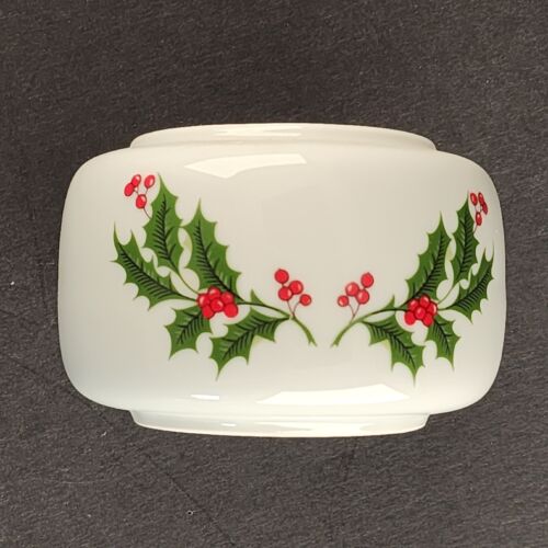 Holly Berry Pattern Tea Light Fragrance Warmer Three Piece Unit Vintage Japan