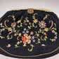 Black French Evening Clutch Bag Wrist Strap French Knot Embroidered Pearls 1930s