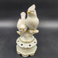 Bavaria White Porcelain Two Birds on Branch Figure by Gerold Co Tettau Gold Trim
