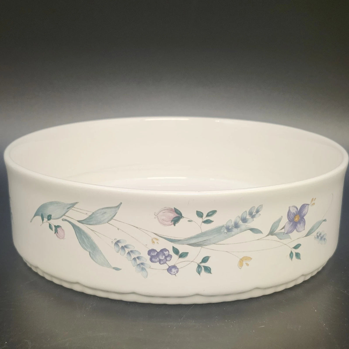 Pfaltzgraff April 2.5 Qt Casserole Dish w Glass Lid Floral Stoneware Vintage USA